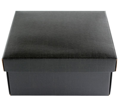 Easy Fold-Low Gift Box (Base and Lid)-Black Linen