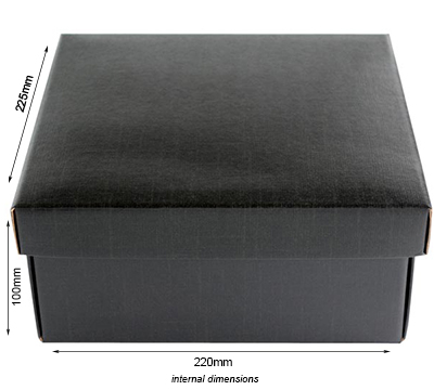 Easy Fold-Low Gift Box (Base and Lid)-Black Linen #3