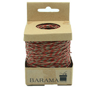 2mm TWO TONE PAPER STRING-Red-Taupe