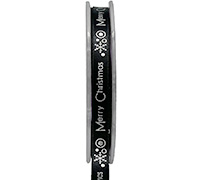 10mm MERRY CHRISTMAS PRINT-Black/Silver