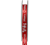 10mm MERRY CHRISTMAS PRINT-Red/White