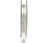 10mm MERRY CHRISTMAS PRINT-White/Gold