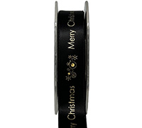 22mm MERRY CHRISTMAS PRINT-Black/Gold