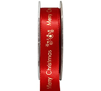 22mm MERRY CHRISTMAS PRT-Red/White