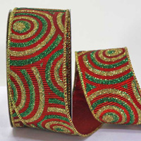 50mm W/E XMAS CIRCLES -Red/Green/Gold