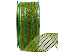 38mm SHEER CARN METAL-Avocado/Red/Green