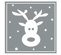 STICKER SEAL REINDEER-Silver Square
