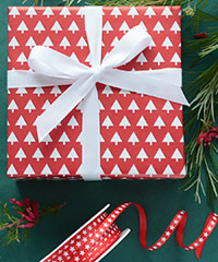 Christmas wraps, ribbons and packaging