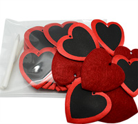 55mm BLACKBOARD HEART-Red-Black