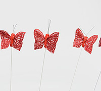 4cm SHEER BUTTERFLY-Red