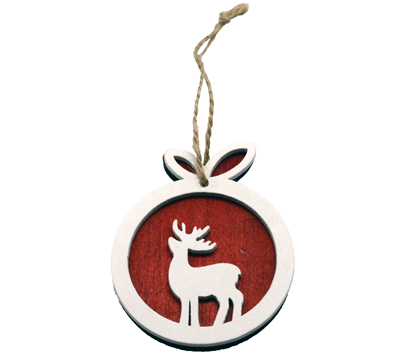 6CM REINDEER WITH ROPE-Red-White #1
