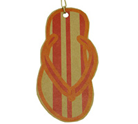 CARDBOARD THONG GIFT TAG-Orange-Hot Pink on White