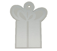CARDBOARD GIFT BOX TAG-Silver on White Artboard