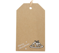 CARDBOARD PUDDING LUGGAGE TAG-Black-White on Natural Kraft