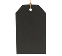 CARDBOARD LUGGAGE TAG-Solid Black (Brown Kraft)