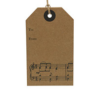 CARDBOARD SONG LUGGAGE TAG-Black on Natural Kraft