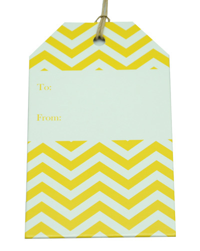 CARDBOARD LUGGAGE TAG-Chevron Yellow 