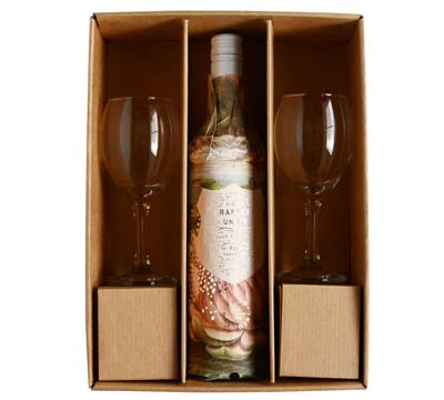SMALL SHIRT INSERT Wine and Glass-Natural Kraft