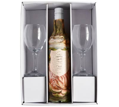 SMALL SHIRT INSERT Wine and Glass-White