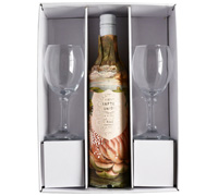 SMALL SHIRT INSERT Wine and Glass-White