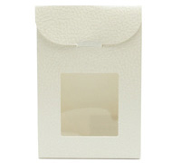 SACCHETTO with WINDOW SMALL-Pelle Bianco