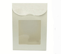 SACCHETTO with WINDOW LARGE-Pelle Bianco