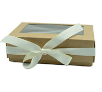 MED GIFT BOX w/WINDOW-Natural