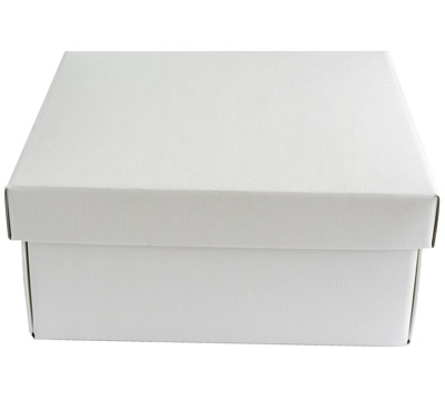 Easy Fold 22cm Low Gift Box PACK-White Linen