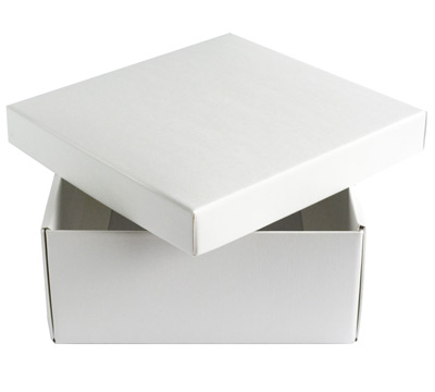 Easy Fold 22cm Low Gift Box PACK-White Linen #2