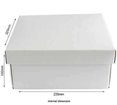 Easy Fold-Low Gift Box (Base and Lid)-White Linen #3