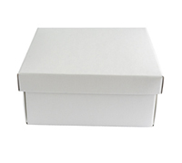 Easy Fold  - Low Gift Box (Base & Lid) - White Linen