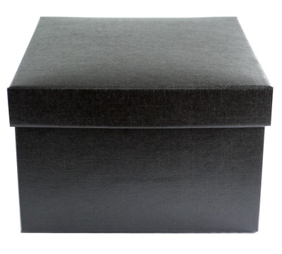 Easy Fold-Small Gift Box (Base and Lid)-Black Linen
