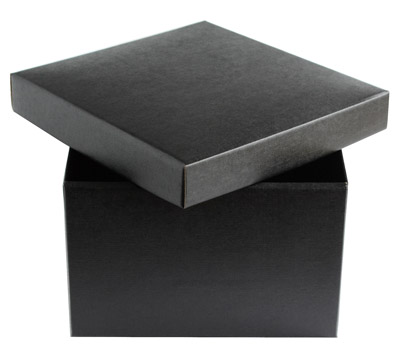 Easy Fold-Small Gift Box (Base and Lid)-Black Linen #2