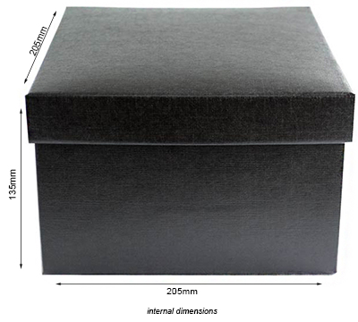 Easy Fold-Small Gift Box (Base and Lid)-Black Linen #3