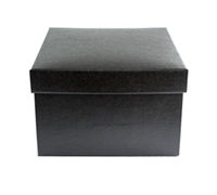 Easy Fold-Small Gift Box (Base and Lid)-Black Linen