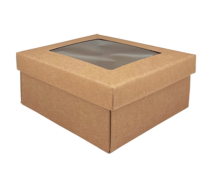 Easy Fold and Window-Low Gift Box (Base and Lid)-Natural #3