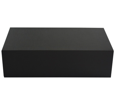 MAGNETIC LID DOUBLE BOX-Black Linen #2