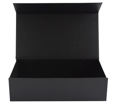 MAGNETIC LID DOUBLE BOX-Black Linen #3
