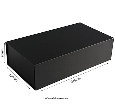 MAGNETIC LID DOUBLE BOX-Black Linen #5