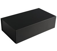 MAGNETIC LID DOUBLE BOX-Black Linen