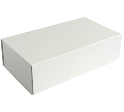 MAGNETIC LID DOUBLE BOX-White Linen