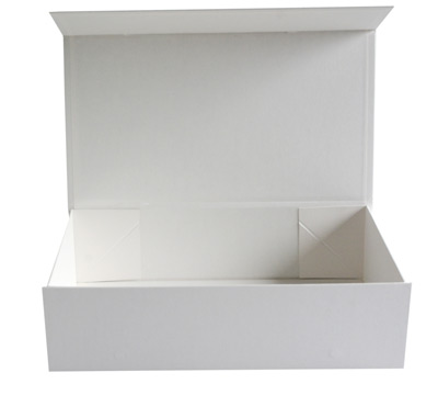 MAGNETIC LID DOUBLE BOX-White Linen #3