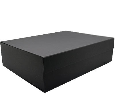 MAGNETIC LID TRIPLE BOX-Black Linen #2
