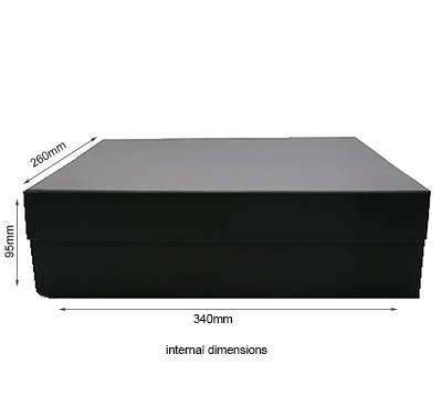 MAGNETIC LID TRIPLE BOX-Black Linen #5
