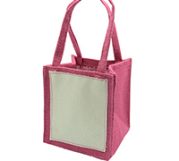 JUTE TOTE BAG-Hot Pink-Plain Cotton