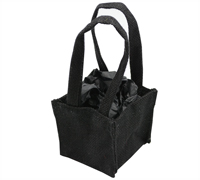 JUTE TINY TOTE BAG-Black