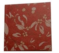 GIFT CARD OZ FOLIAGE-Scarlet-Gold-White on Kraft