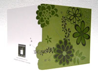 GIFT CARD FLORAL ORIENTAL-Dark Avocado on Avocado