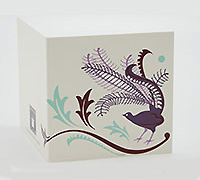 GIFT CARD LYREBIRD-Aubergine/Musk/Burgundy/Light Tiffany on White