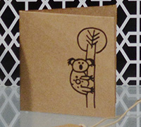 GIFT CARD AUSTRALIAN ANIMALS-Black on Natural Kraft
